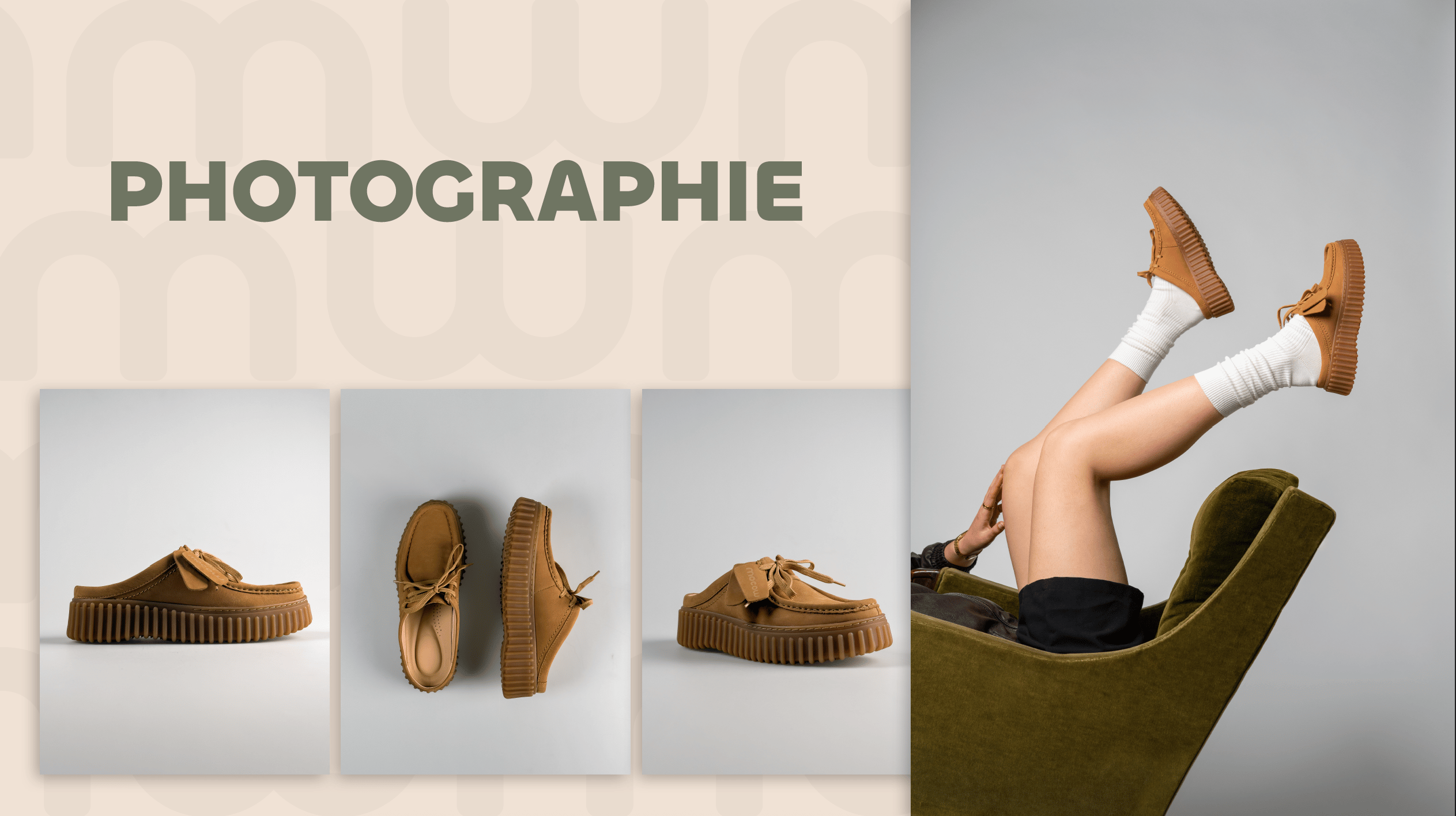 Stationery design of letterhead and business cards for the company Anders on top of a blurred photo of a house interior.